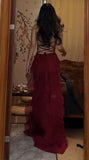 Ndyad Spaghetti Straps Chiffon Long Prom Dress Formal Evening Dress HZ1024