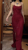 Ndyad Spaghetti Straps Chiffon Long Prom Dress Formal Evening Dress HZ1024