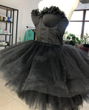 Ndyad Sweetheart Corset Tulle Strapless Prom Dress HZ1024