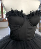 Ndyad Sweetheart Corset Tulle Strapless Prom Dress HZ1024