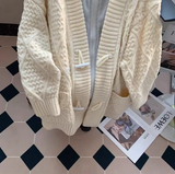 Ndyad two-piece hooded sweater jacket loose lazy style mid-length knitted cardigan HZ1024