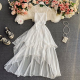 Ndyad Irregular Lace Up Dress A Line Fashion Dress HZ1024