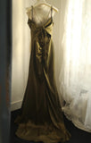 Ndyad V-Neck Satin Long Prom Dress Elegant Spaghetti Strap Formal Dress HZ1024