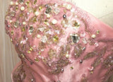 Ndyad Pink Strapless Satin Tulle Sequin Beaded Diamond Long Ball Gown HZ1024
