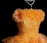 Ndyad Orange Strapless Evening Dress Tulle Long Ball Gown HZ1024