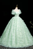 Ndyad A-Line Tulle Beaded Sequin Long Prom Dress, Beautiful 3D Butterfly Evening Dress HZ1024