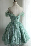 Ndyad A-Line Tulle Beading Sequins Short Prom Dress Homecoming Dress HZ1024