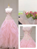 Ndyad Mermaid Strapless Tulle Sequined Long Prom Dress, Sweet Embroidered Applique Wedding Dress HZ1024