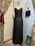 Ndyad Blue Mermaid Spaghetti Strap Tulle Beading Long Prom Dress V-Neck Vintage Party Dress HZ1024