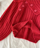 Ndyad Cute V Neck Long Sleeve Sweater HZ1024
