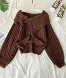 Ndyad Cute V Neck Long Sleeve Sweater HZ1024