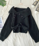 Ndyad Cute V Neck Long Sleeve Sweater HZ1024