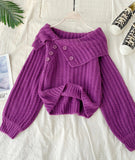 Ndyad Cute V Neck Long Sleeve Sweater HZ1024