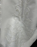 Ndyad Spaghetti Strap Beaded Satin Long Prom Dress White Wedding Dress Graduation Prom Dress HZ1024