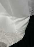 Ndyad Spaghetti Strap Beaded Satin Long Prom Dress White Wedding Dress Graduation Prom Dress HZ1024