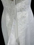 Ndyad Spaghetti Strap Beaded Satin Long Prom Dress White Wedding Dress Graduation Prom Dress HZ1024