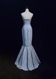 Ndyad Strapless Sequined Long Prom Dress Elegant Formal Evening Dress HZ1024