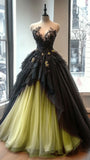 Ndyad Sweetheart Neck Beaded Tulle Long Prom Dress for Quinceanera Lace Applique Wedding Dress HZ1024