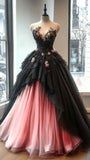 Ndyad Sweetheart Neck Beaded Tulle Long Prom Dress for Quinceanera Lace Applique Wedding Dress HZ1024