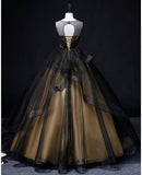 Ndyad Round Neck Tulle Long Prom Dress, Elegant Evening Dress HZ1024