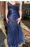 Ndyad Spaghetti Straps Lace Beaded Prom Dress Graduation Prom Dress Adult Ceremony Dress HZ1024