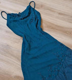 Ndyad Spaghetti Strap Chiffon Beaded Appliqu¨¦ Long Prom Dress Evening Dress HZ1024
