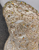 Ndyad Champagne Mermaid Sweetheart Neck Beaded Tulle Long Ball Dress Vintage Evening Dress HZ1024