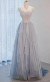 Ndyad Sweetheart Neck Sequined Tulle Long Prom Dress Birthday Dress Graduation Prom Dress HZ1024