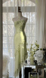 Ndyad Light Green Simple Bodycon Party Dresses Elegant One Shoulder Chiffon Applique Beaded Prom Dress HZ1024