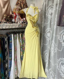 Evafashion Yellow Mermaid Formal Dresses Halter Sequin Diamond Long Prom Dress Birthday Party Outfit HZ1024
