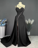 Ndyad Pink Long One Shoulder Sleeveless Prom Dress Long Slit Online HZ1024