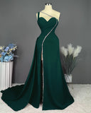 Ndyad Pink Long One Shoulder Sleeveless Prom Dress Long Slit Online HZ1024