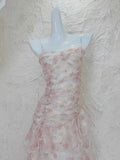Ndyad Floral Dress Suspender Chiffon Long Dress HZ1024