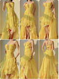 Evafashion A-Line One Shoulder Chiffon Long Prom Dress Sweet Layered Birthday Dress HZ1024