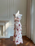 Ndyad ruffled halter dress with floral print HZ1024