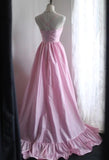 Ndyad Spaghetti Strap Satin Long Bridesmaid Dress Birthday Quinceanera Dress Prom Dress HZ1024
