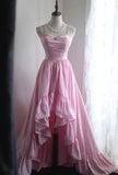 Ndyad Spaghetti Strap Satin Long Bridesmaid Dress Birthday Quinceanera Dress Prom Dress HZ1024