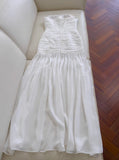 Ndyad Bodycon Dress Strapless Chiffon Long Prom Dress Simple Evening Dress HZ1024