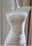 Ndyad Bodycon Dress Strapless Chiffon Long Prom Dress Simple Evening Dress HZ1024