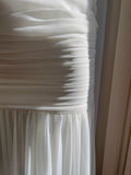 Ndyad Bodycon Dress Strapless Chiffon Long Prom Dress Simple Evening Dress HZ1024