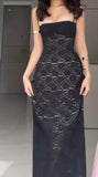 Ndyad Bodycon Spaghetti Strap Chiffon Long Prom Dress Sexy Backless Evening Dress HZ1024