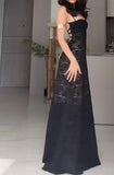 Ndyad Bodycon Spaghetti Strap Chiffon Long Prom Dress Sexy Backless Evening Dress HZ1024