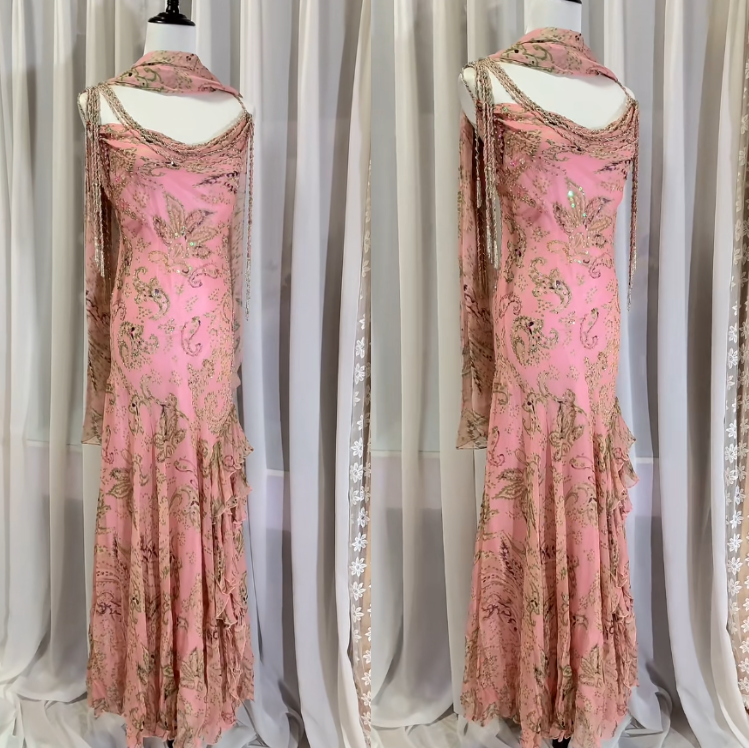 Ndyad Fairytale Pink Spaghetti Straps Mermaid Evening Gowns Vintage Elegant Beaded Silk Long Prom Dress Guest Dresses HZ1024