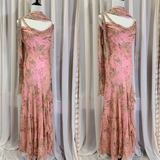 Ndyad Fairytale Pink Spaghetti Straps Mermaid Evening Gowns Vintage Elegant Beaded Silk Long Prom Dress Guest Dresses HZ1024