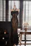 Ndyad Halter Neck Tulle Applique Long Prom Dress HZ1024