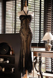 Ndyad Halter Neck Tulle Applique Long Prom Dress HZ1024