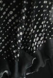 Ndyad Black Spaghetti Strap Chiffon Long Prom Skirt Polka Dot Evening Dress HZ1024