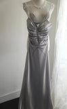 Ndyad Meimaid Satin Spaghetti Straps Beaded Long Prom Dress Sweetheart Neckline Formal Evening Dress HZ1024