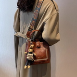 Ndyad Korean style fashion shoulder messenger bag niche design portable bucket bag HZ1024