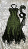 Ndyad Blue Chiffon Long Prom Dresses Elegant Beaded Party Dresses HZ1024
